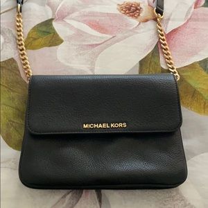 Michael Kors cross body black leather bag